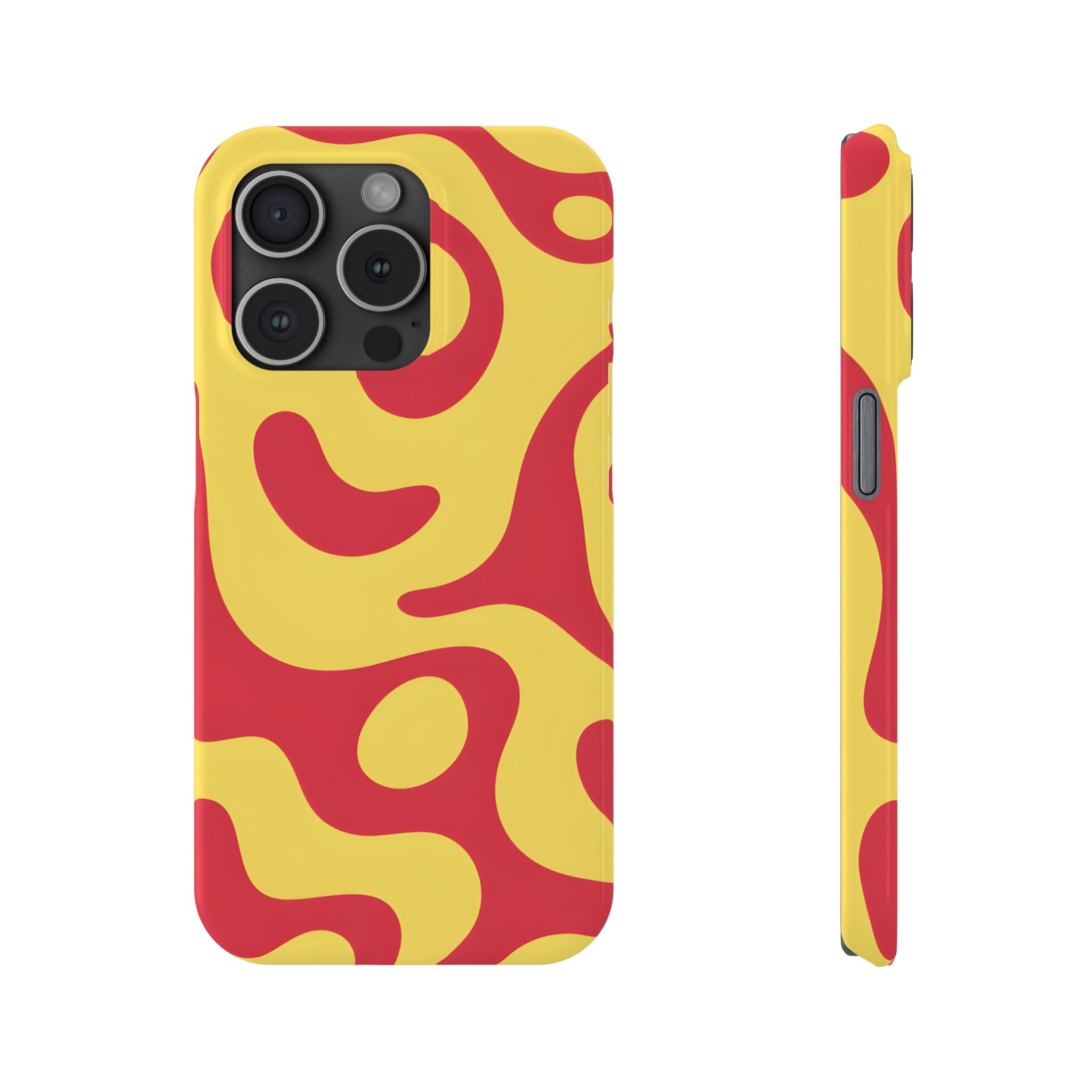 Orange Wavy Pattern Slim Phone Case for iPhone and Samsung Galaxy Series