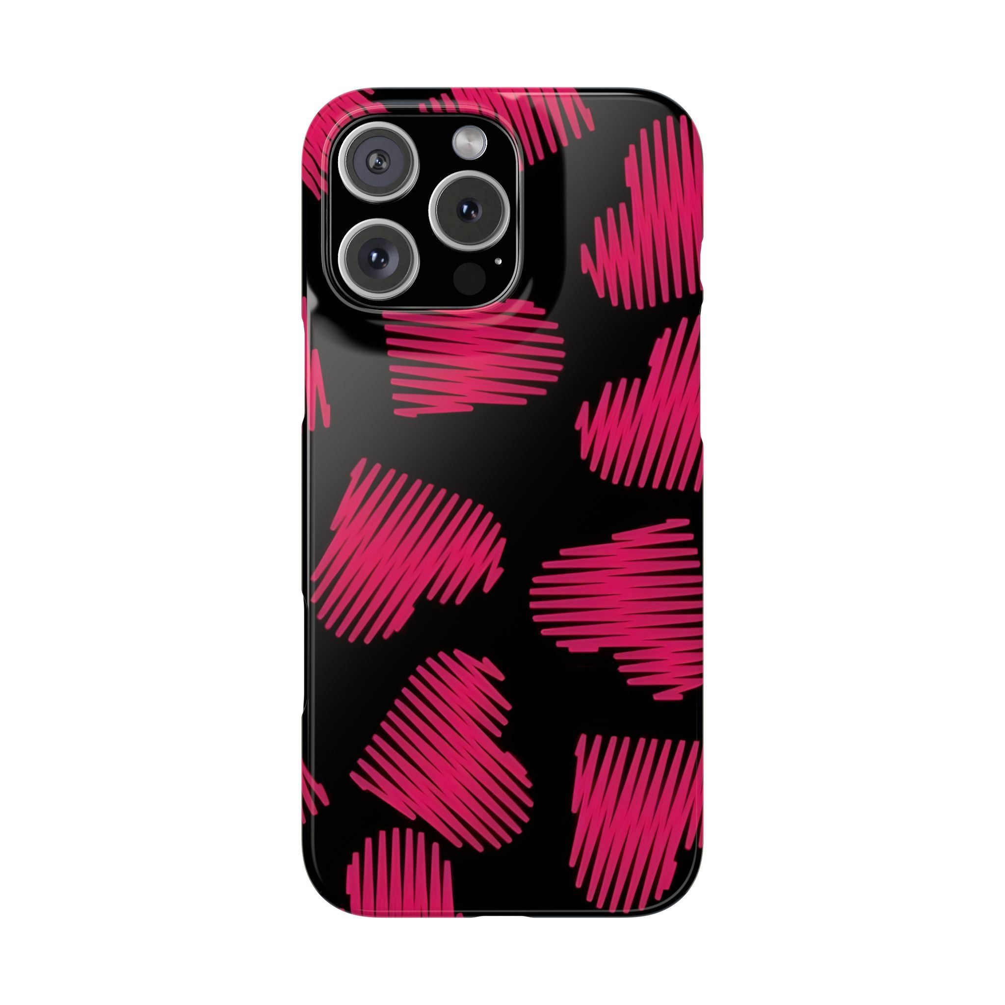 Red Black Heart Phone Case for iPhone