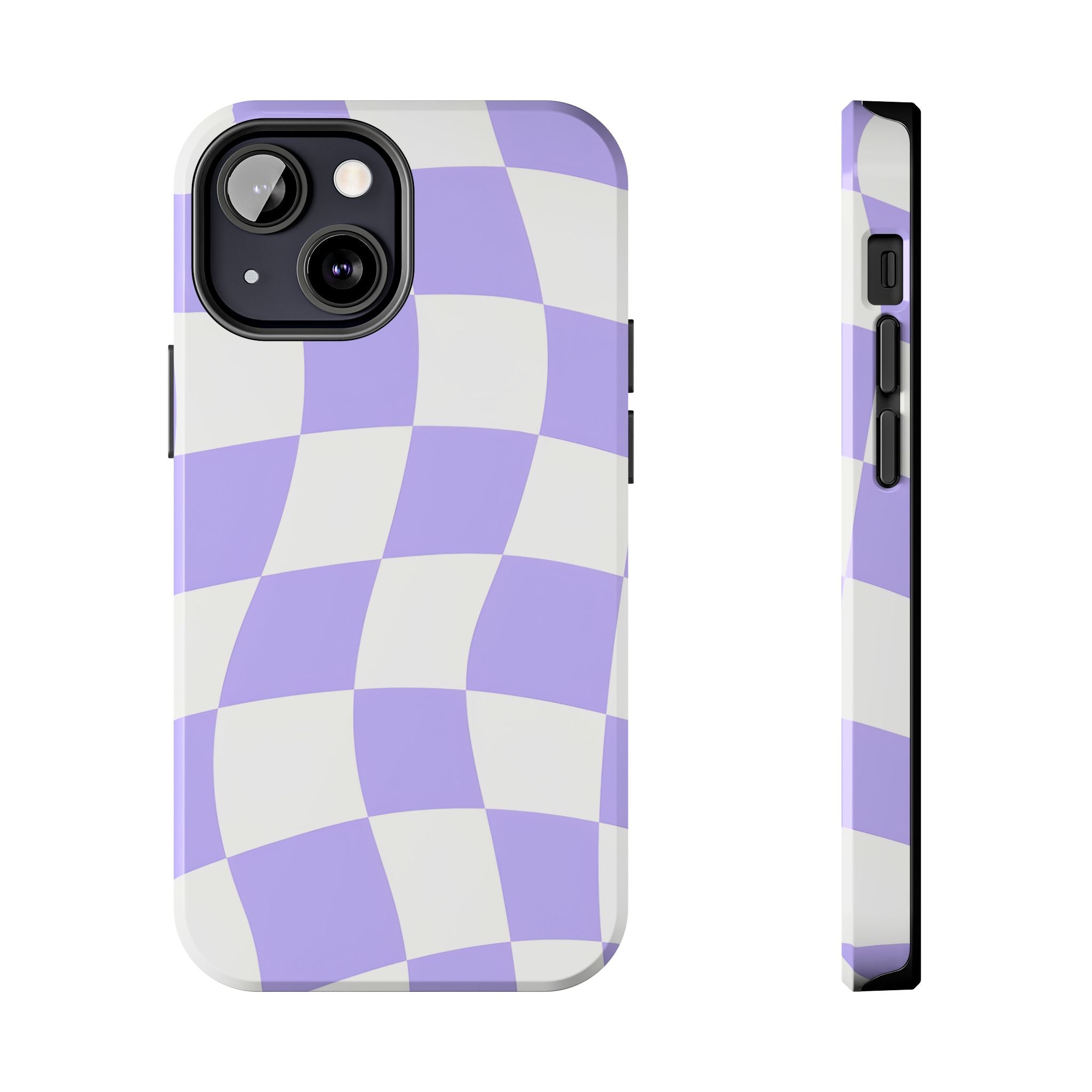 Purple Checkered Tough Phone Case for iPhone and Samsung Galaxy Series