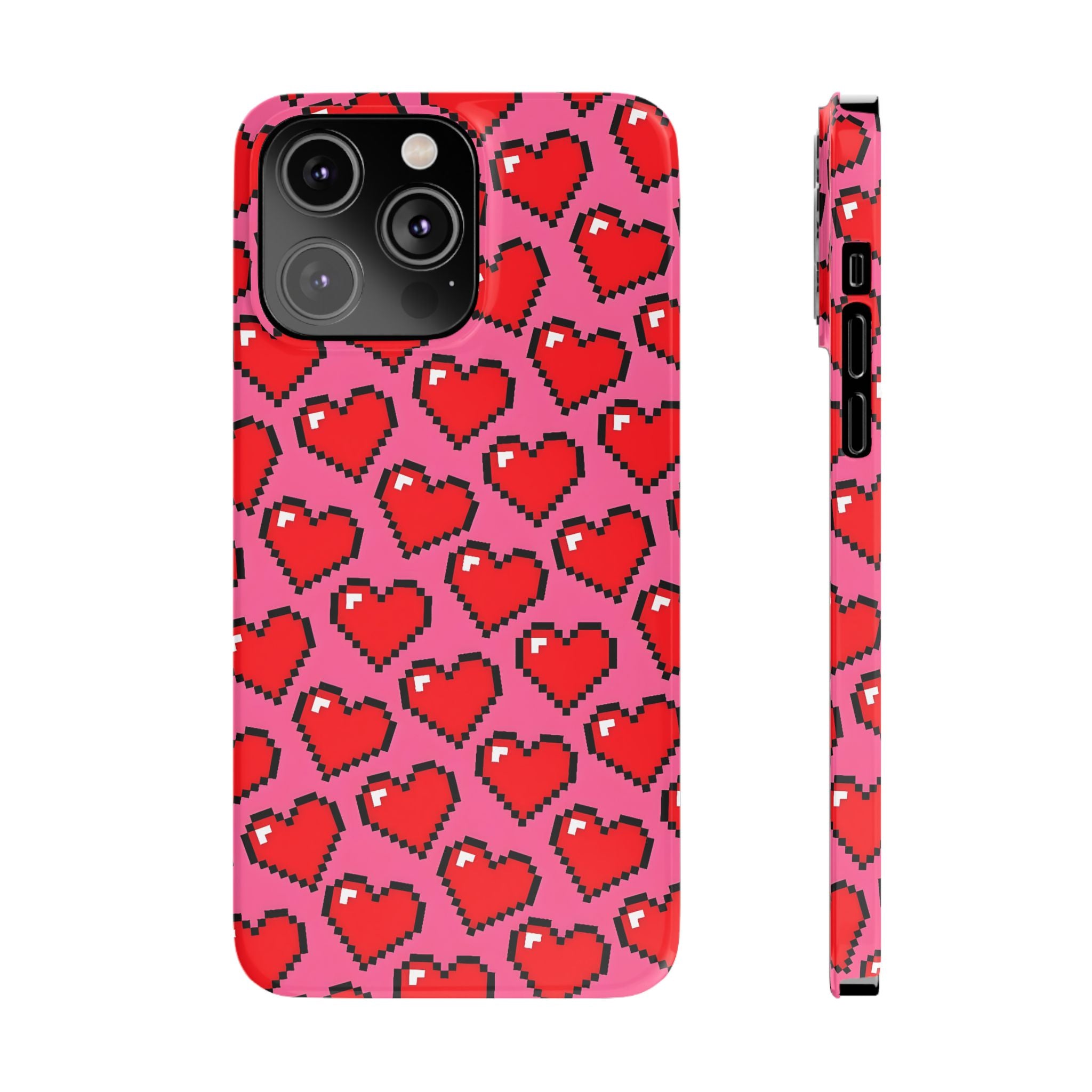 Pixel Hearts Slim Phone Case for iPhone
