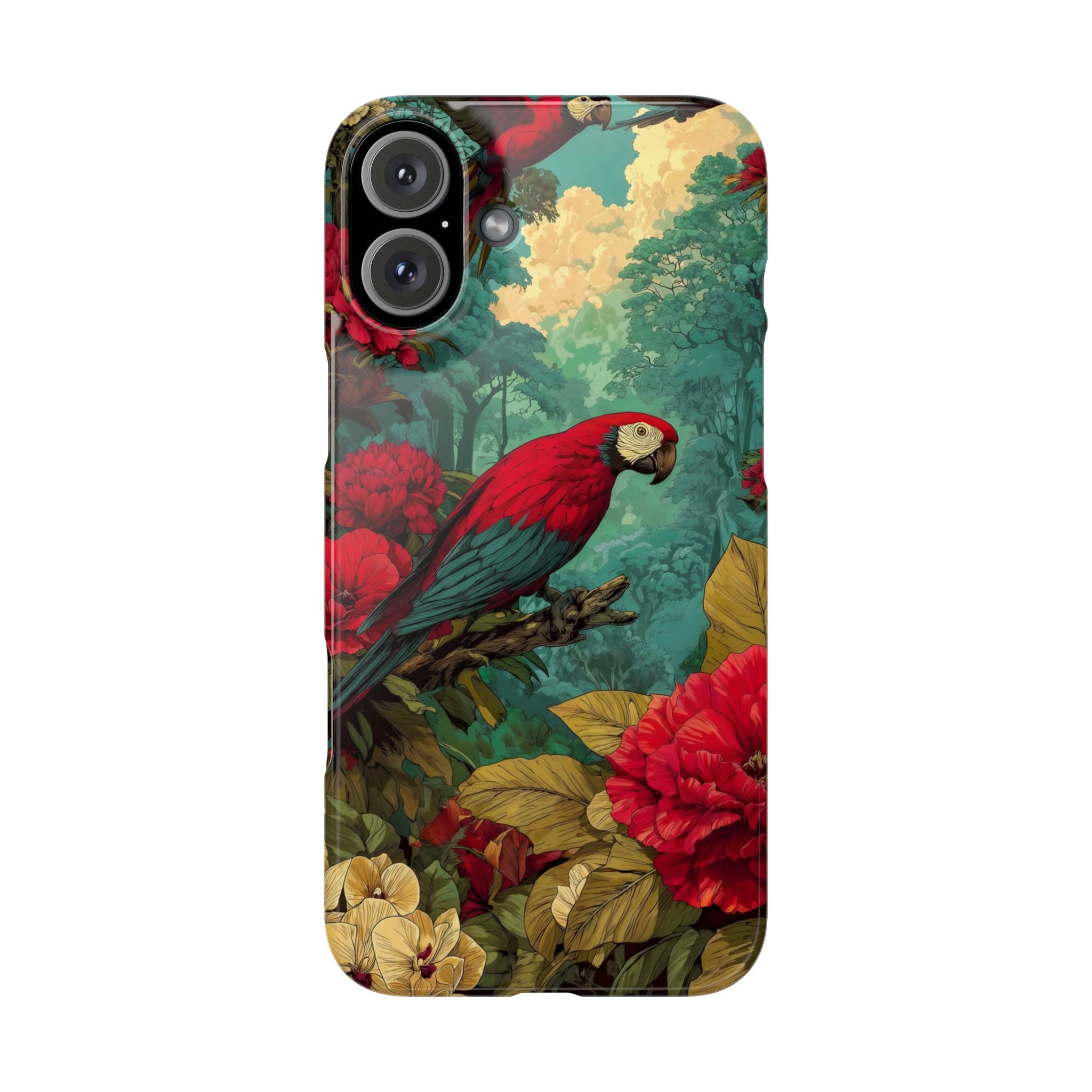 Parrot Bird Animal Motif Slim Phone Case for iPhone