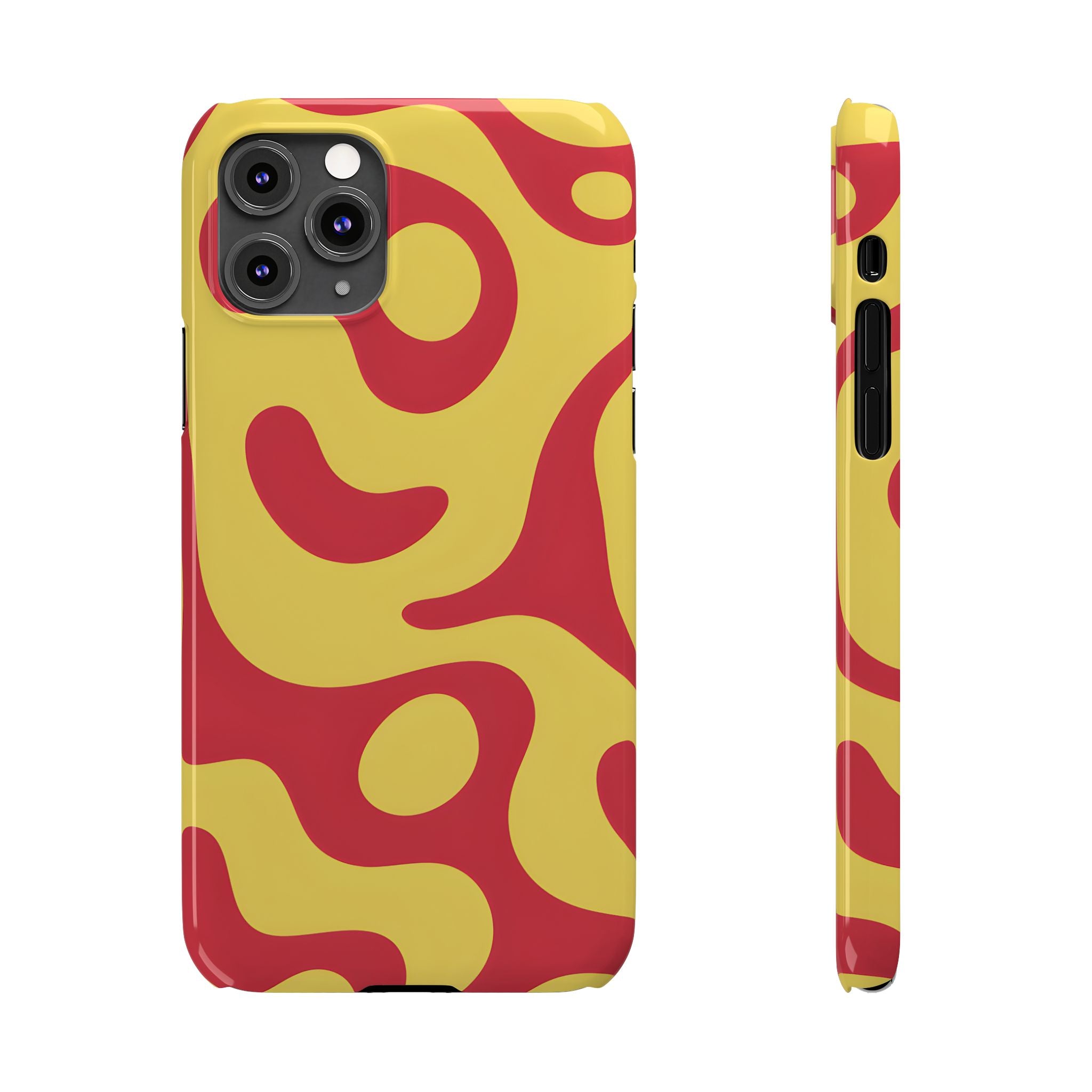 Orange Wavy Pattern Slim Phone Case for iPhone and Samsung Galaxy Series