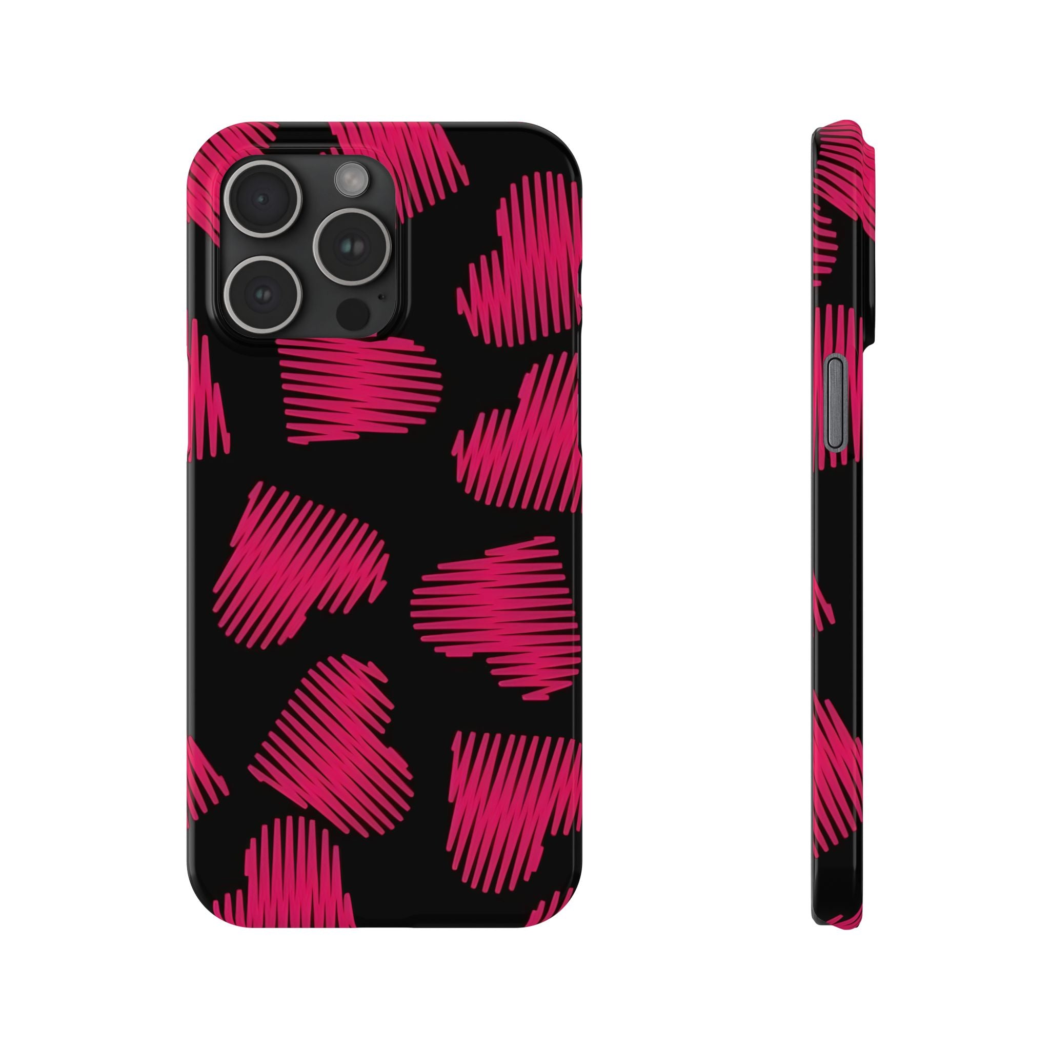 Red Black Heart Phone Case for iPhone