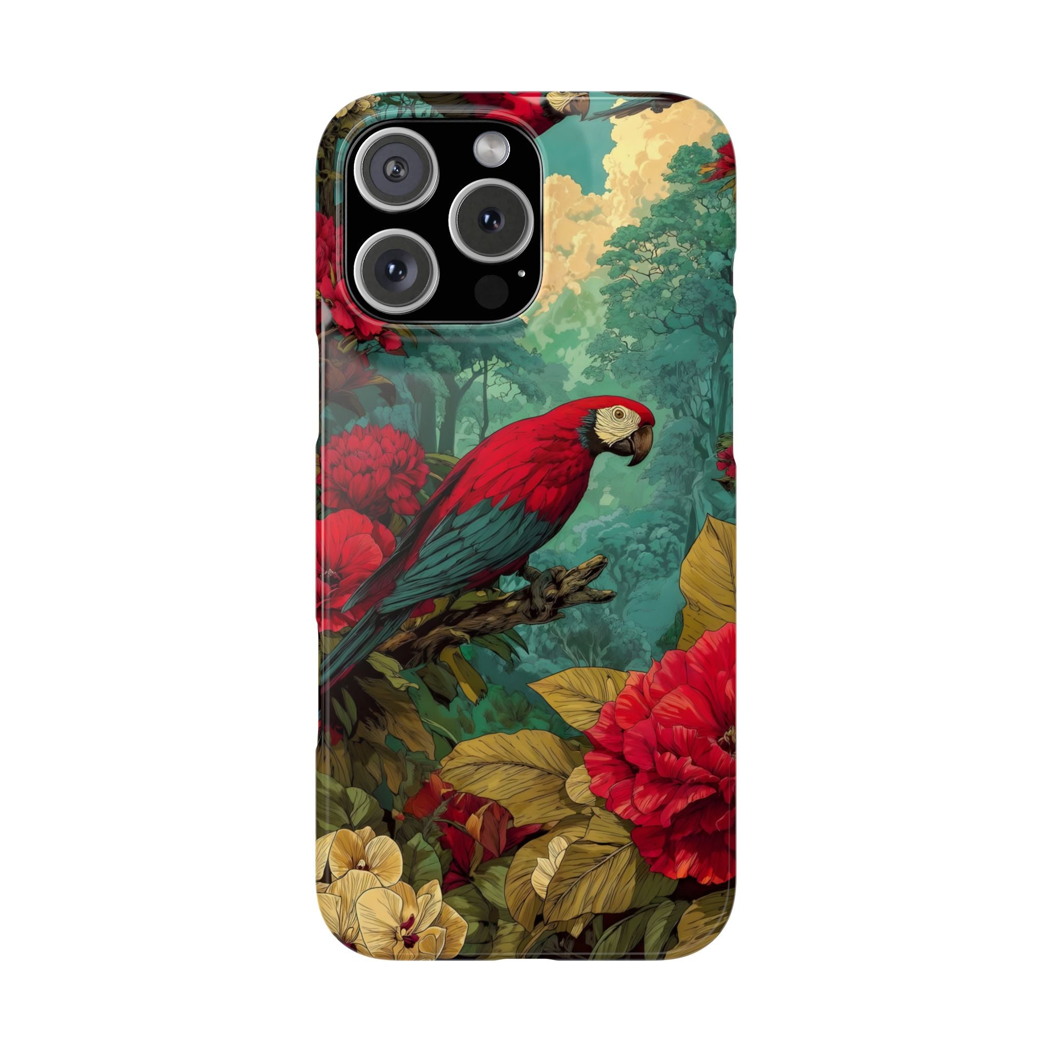 Parrot Bird Animal Motif Slim Phone Case for iPhone