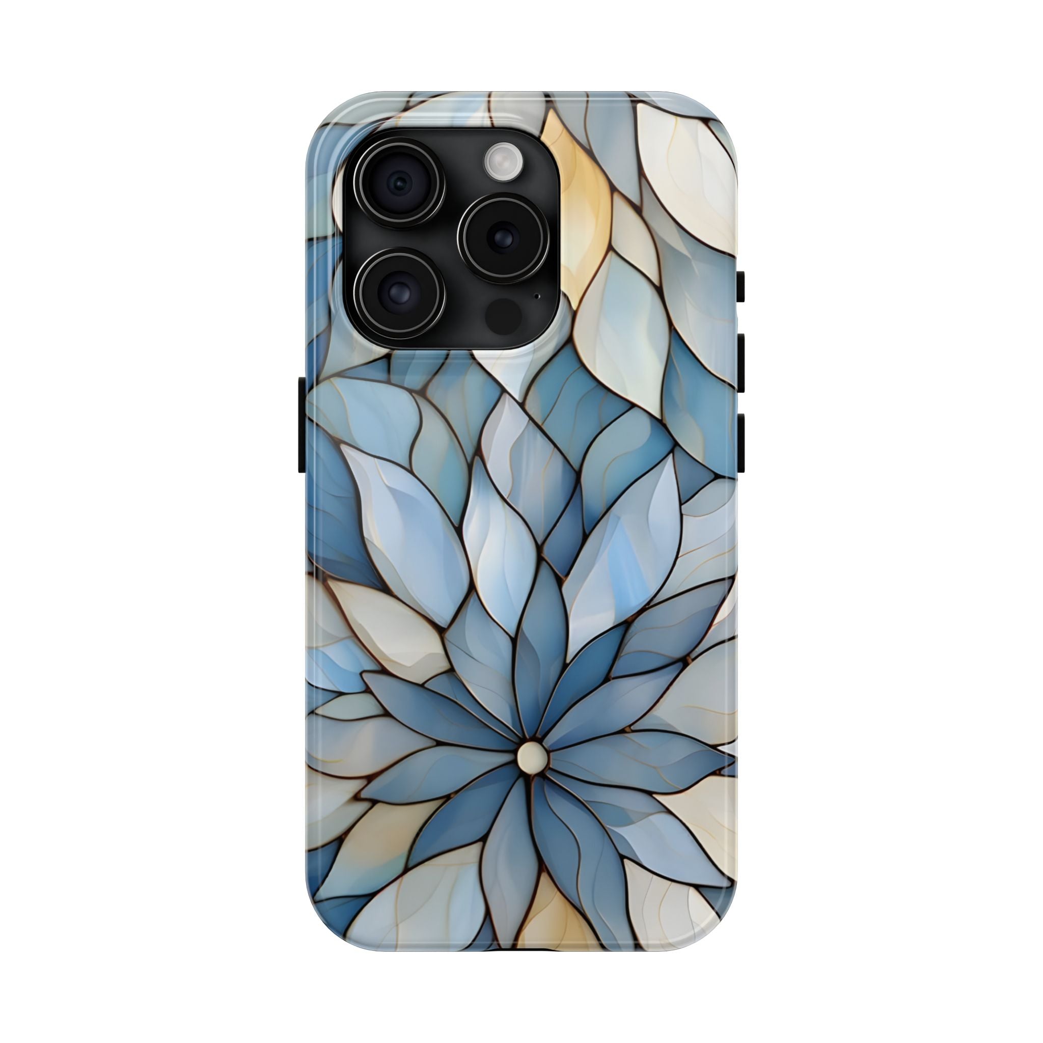 Blue Stained Glass Inspired Phone Case for iPhone and Samsung Galaxy Series