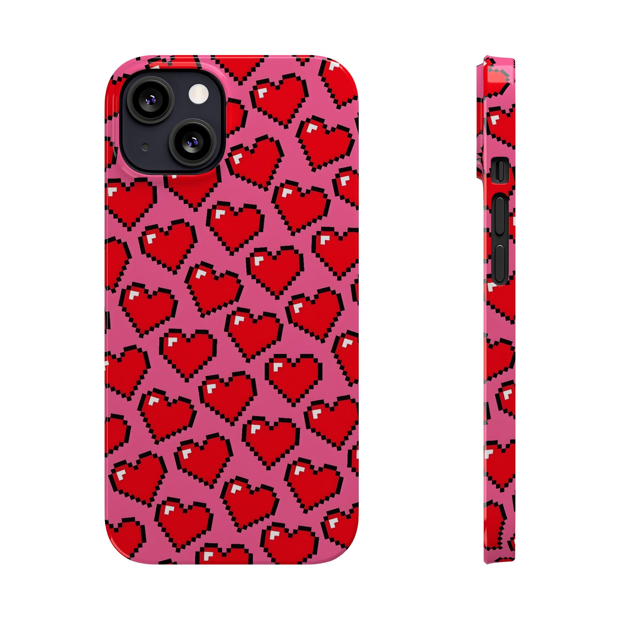 Pixel Hearts Slim Phone Case for iPhone