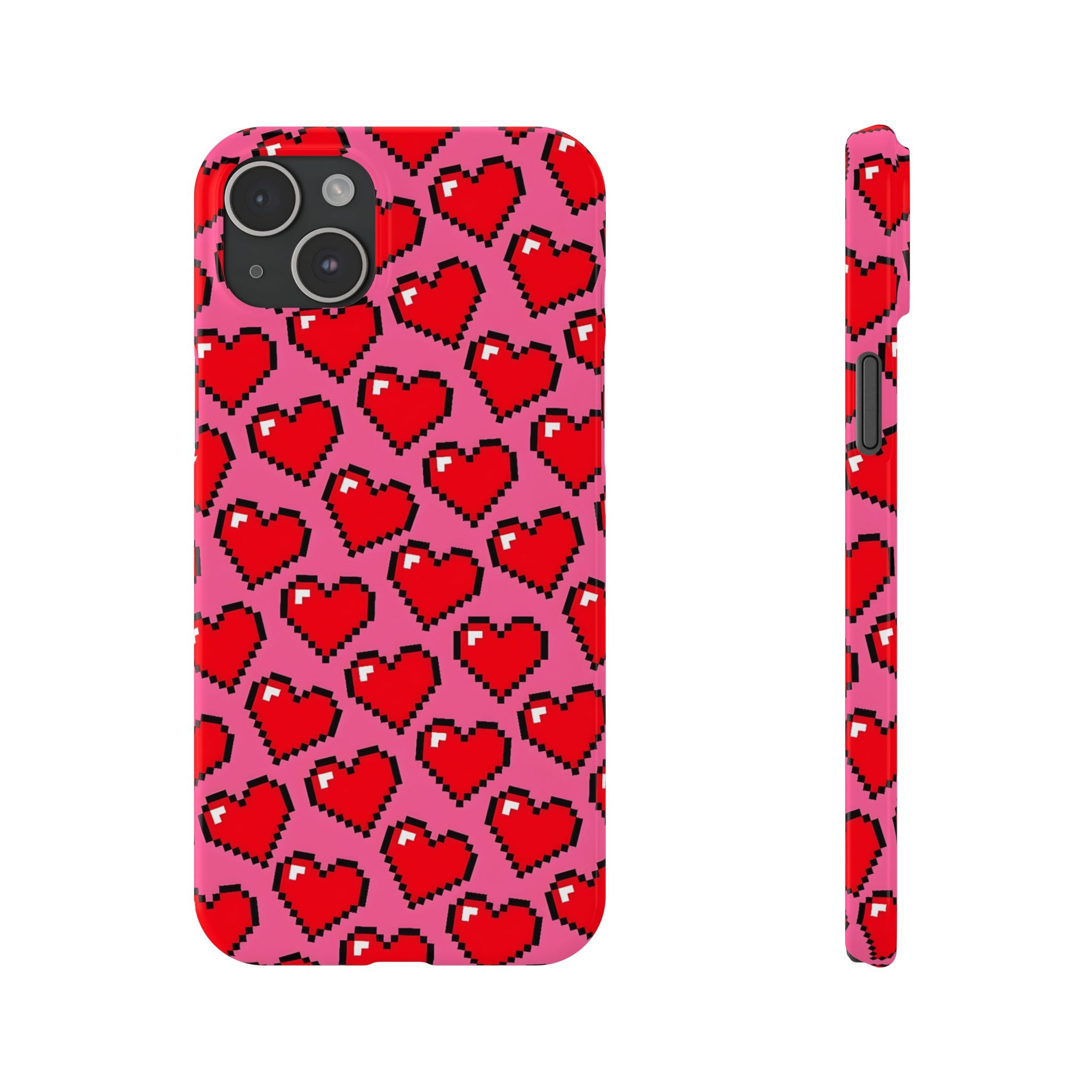 Pixel Hearts Slim Phone Case for iPhone