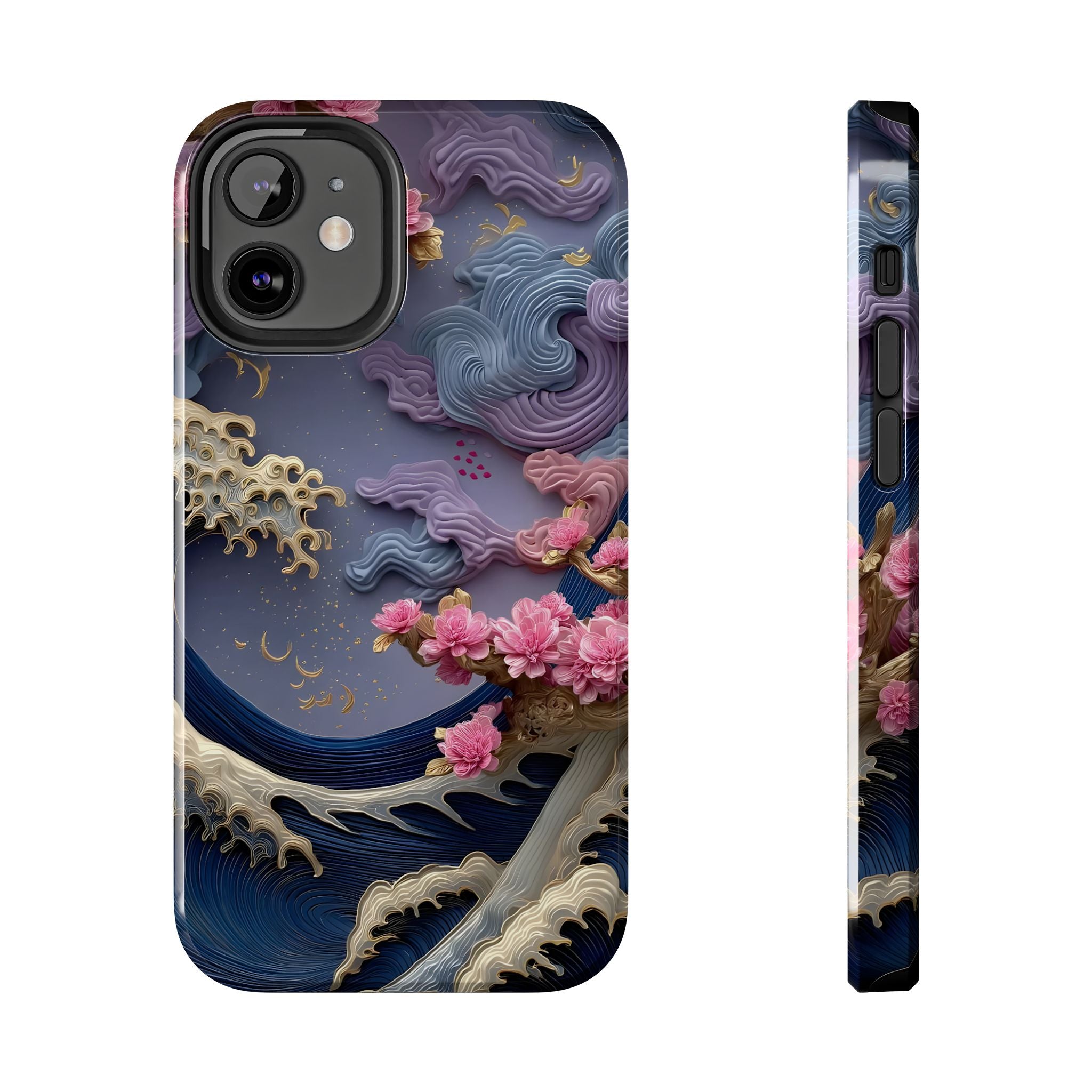 Japanese Waves and Cherry Blossoms Phone Case for iPhone and Samsung Galaxy Series