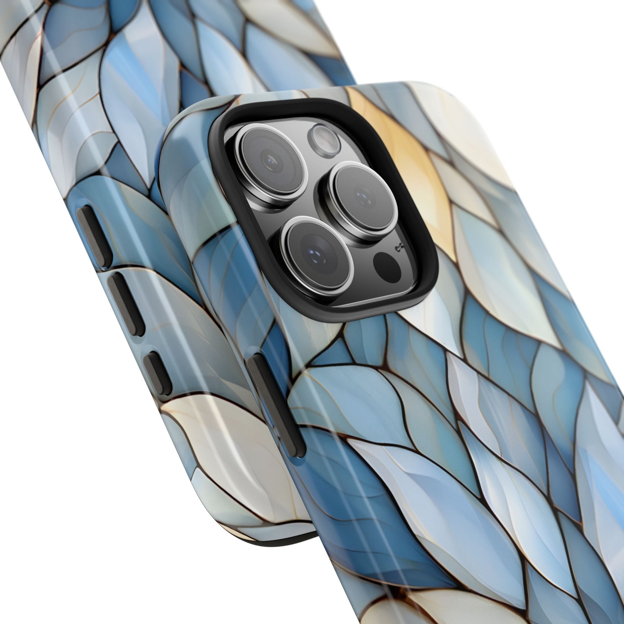 Blue Stained Glass Inspired Phone Case for iPhone and Samsung Galaxy Series