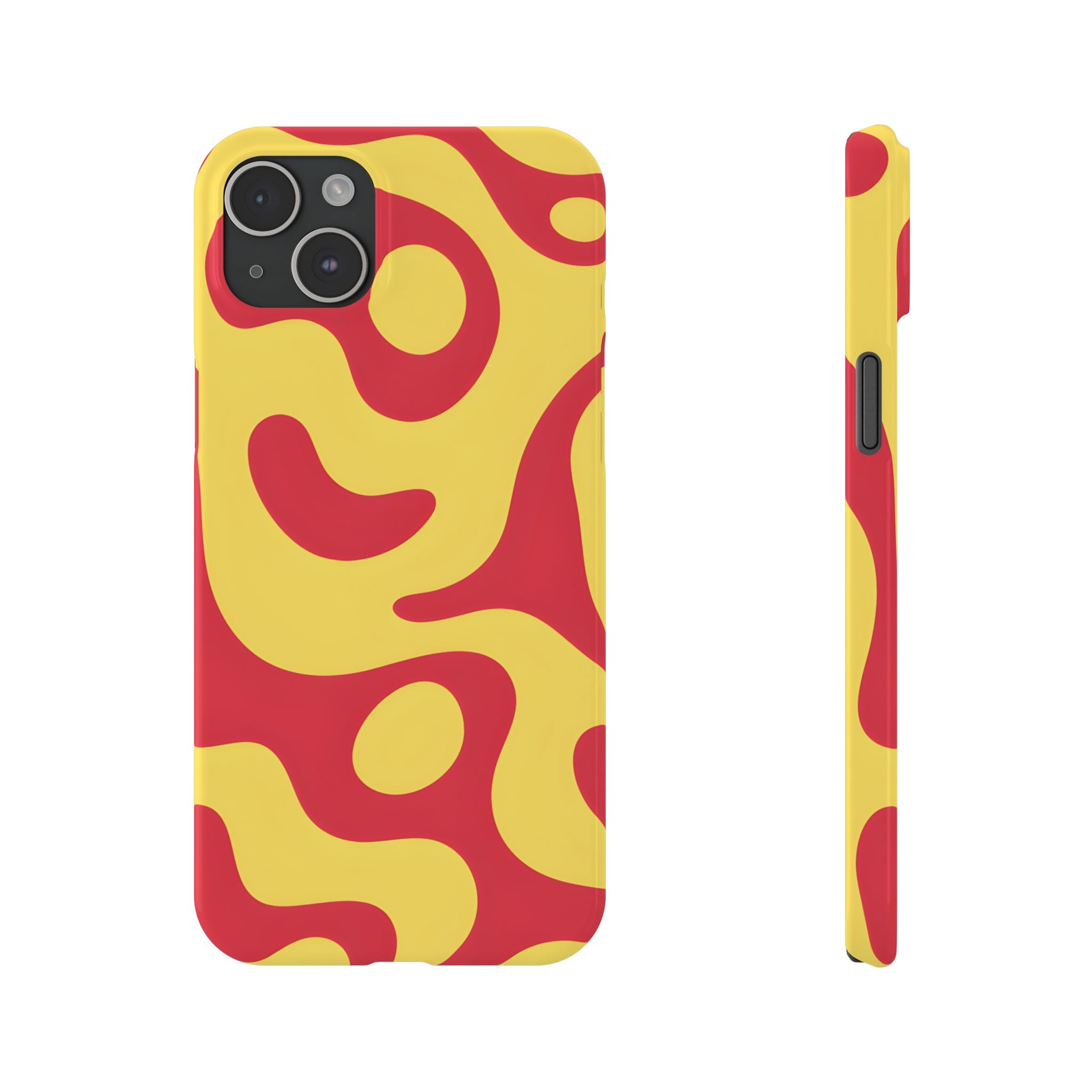 Orange Wavy Pattern Slim Phone Case for iPhone and Samsung Galaxy Series