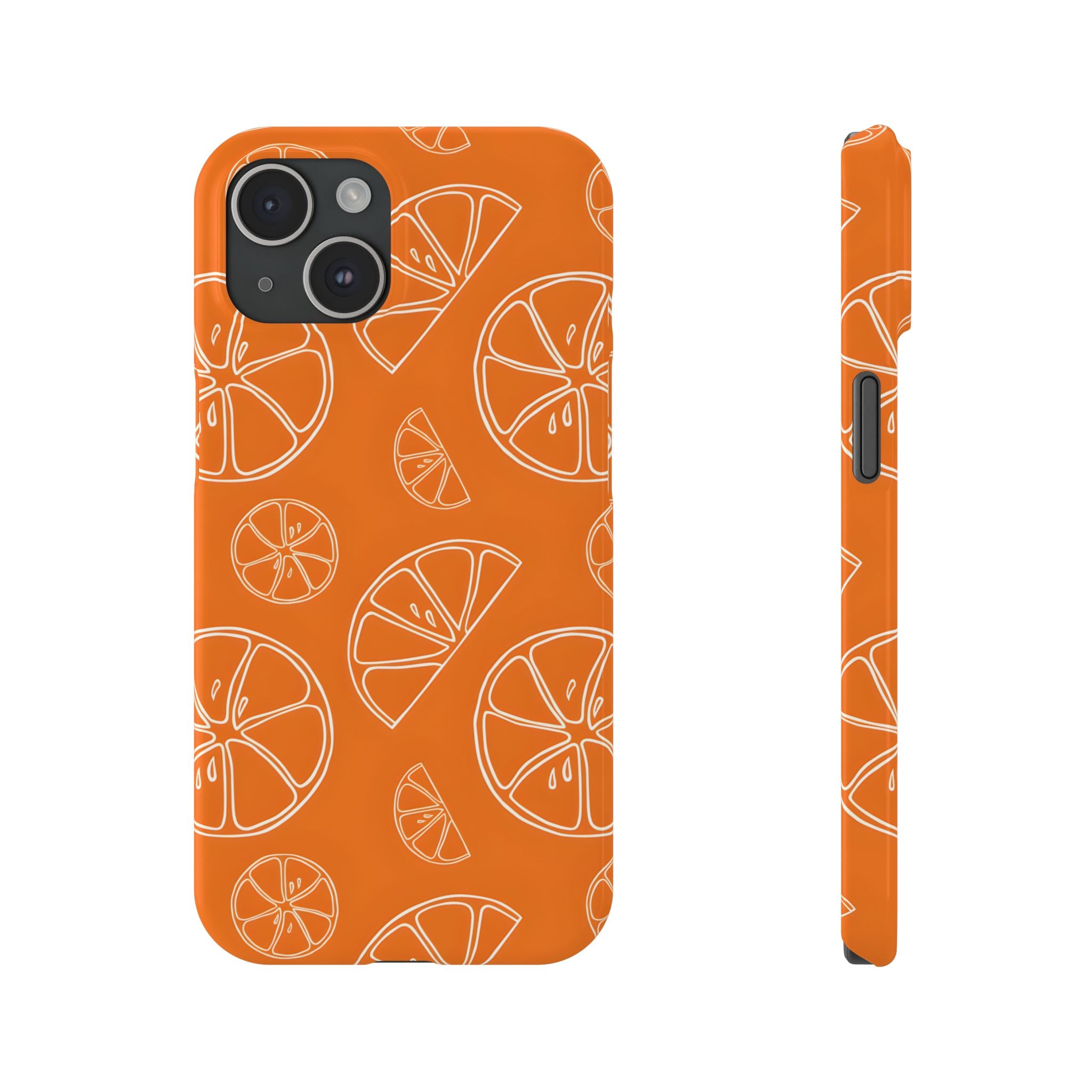 Citrus Orange Slices Slim Phone Case for iPhone