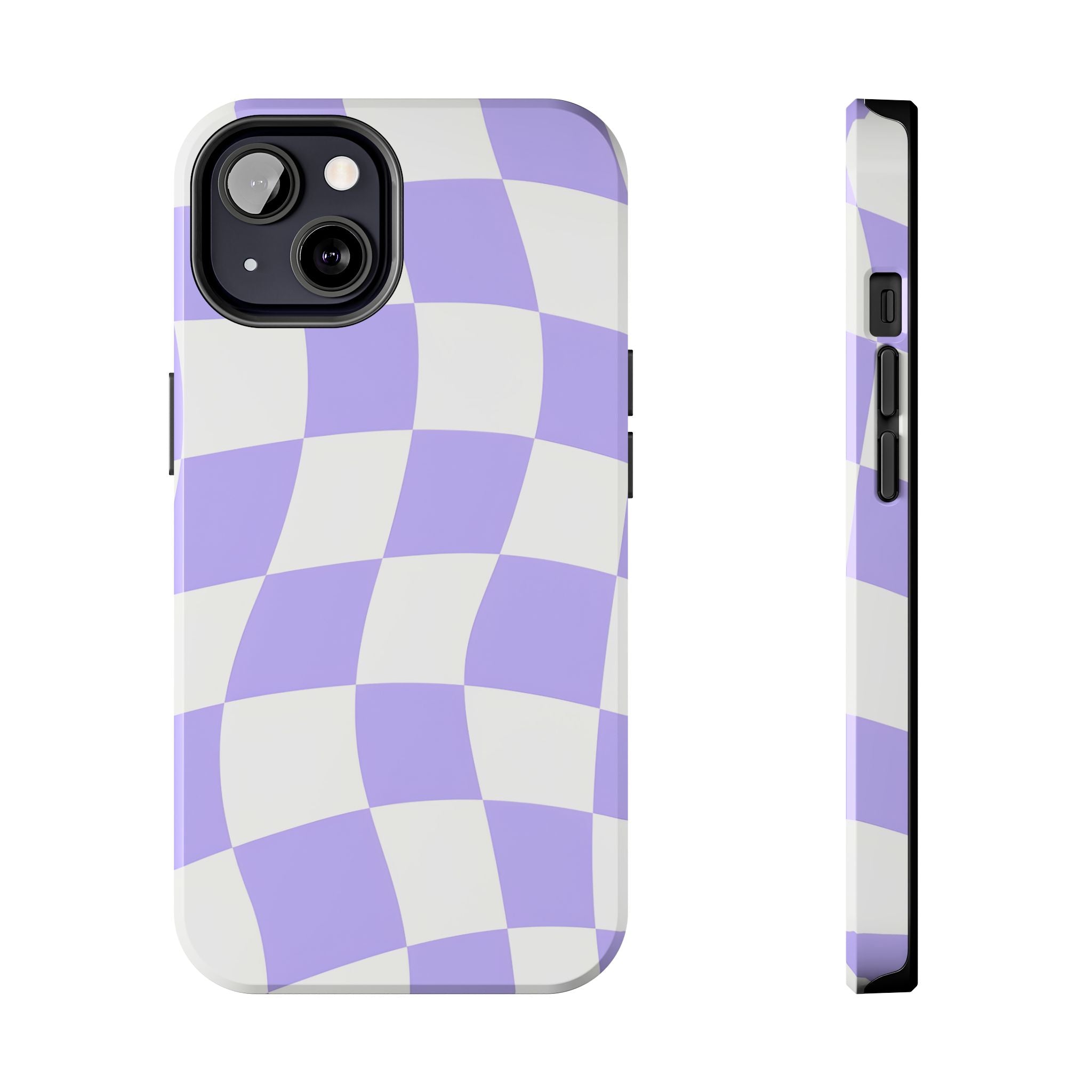 Purple Checkered Tough Phone Case for iPhone and Samsung Galaxy Series